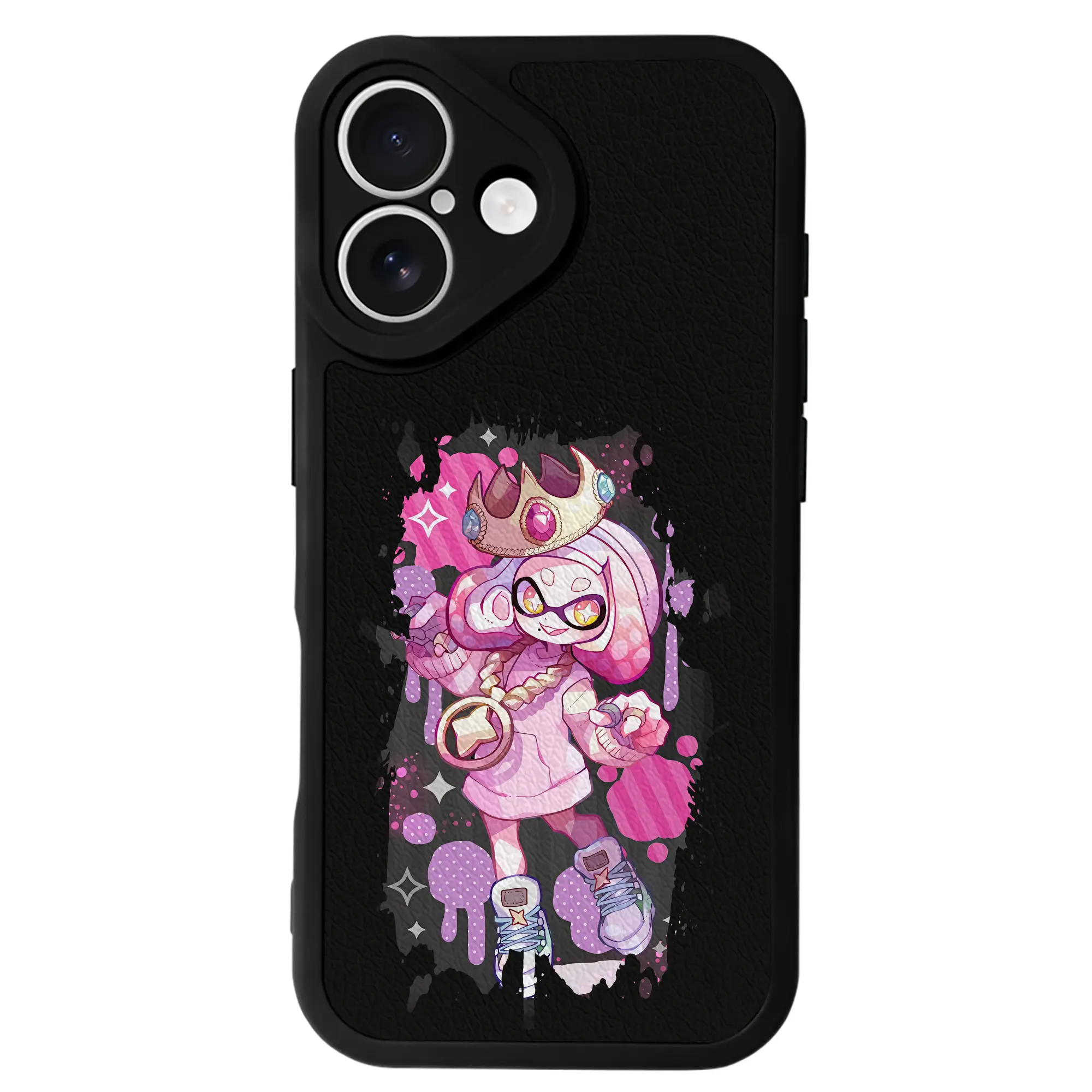 スプラトゥーン グッズ,ヒメ - IPhone 16シリーズ対応 ・ シリコンスマホケース ・ レザー調 ・ 高精度フィット ・ 耐衝撃 ・ ワイヤレス充電対応 ・ 精密カット